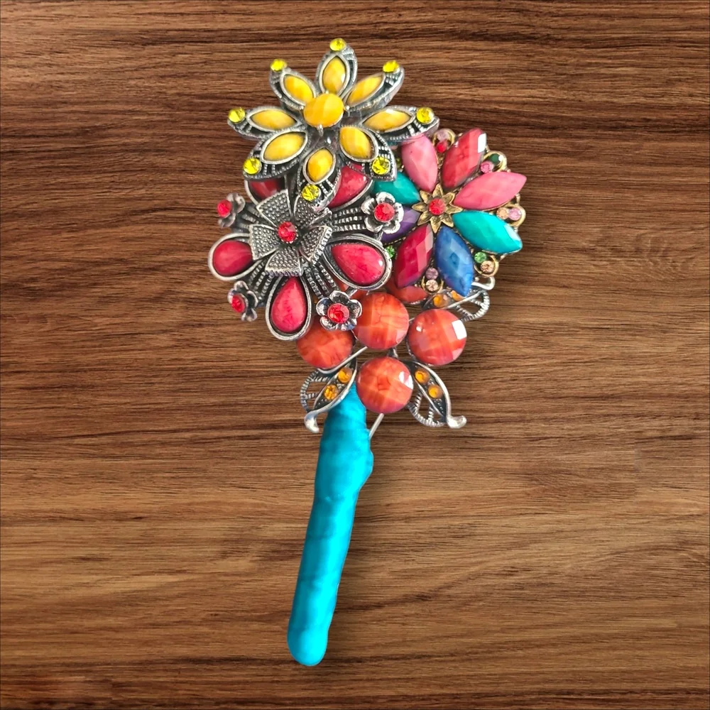 Hand Crafted Floral Brooch Boutineer Corsage Pin Bouquet